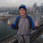 SUPERADRIANME at the top of the Sydney Harbour Bridge