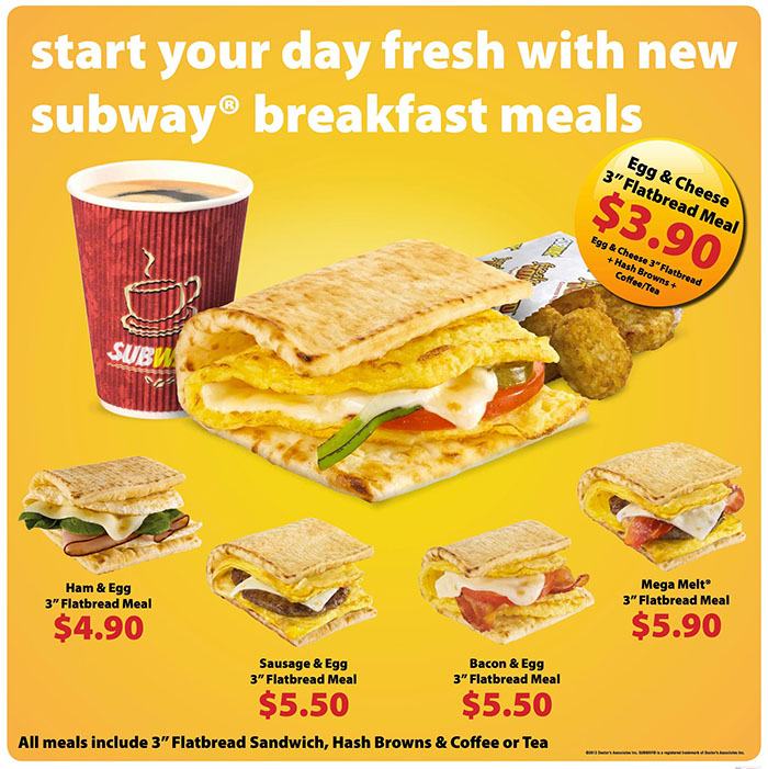 is subway breakfast served all day