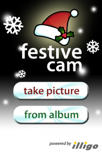 Festive Cam iPhone App - Welcome Screen