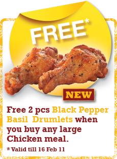Burger King Black Pepper Basil Drumlets promo
