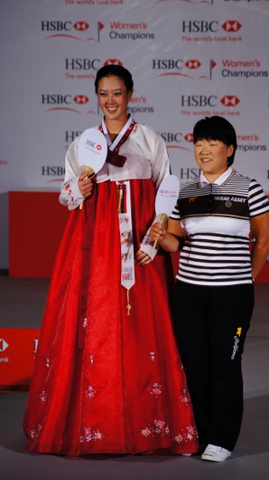 HSBC Womens Champions 2011 Press Conference - Michelle Wie and Jiyai Shin