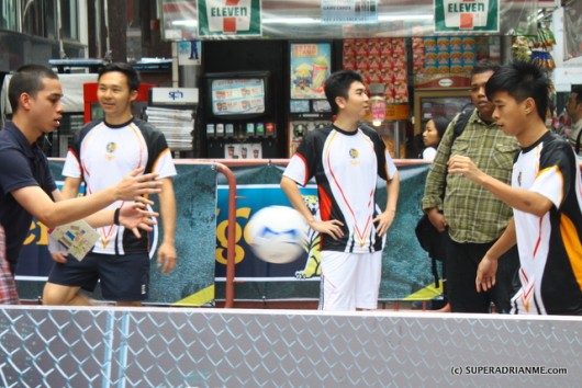 Tiger Street Football -The Team from Singapore Dailies Preparing for the Match against Brazil