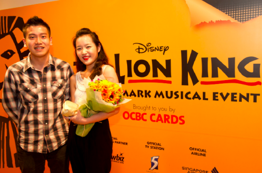 The Lion King - 100,000th Audience Member, Daniel Chow and Goh Si Ying