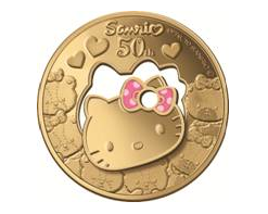 Gold Coin Commémorative Card Anime 5 pièces Hello Kitty Sanrio Puroland 