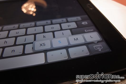 HP TouchPad on screen keyboard change sizes