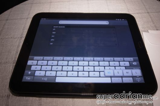 HP TouchPad on screen keyboard XS