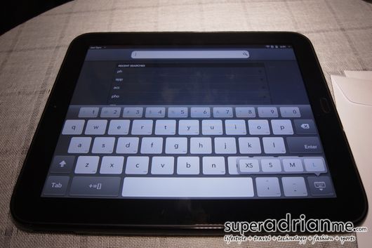 HP TouchPad on screen keyboard L