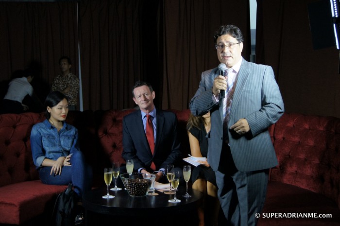 George Sakkalli, Commercial Director, Elite Model Singapore speaking at the Press Conference at Royal Room