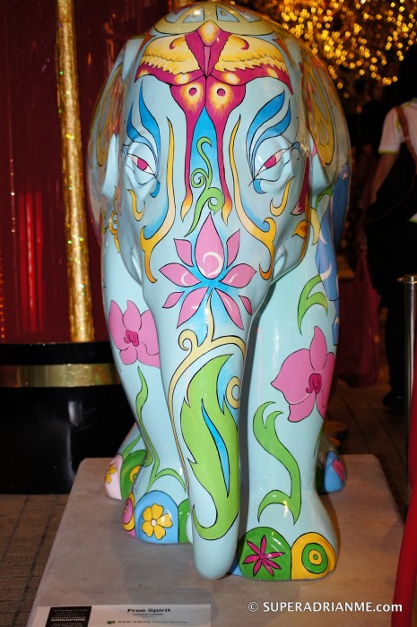 Elephant Parade - "Free Spirit" Painted by Leona Lewis outside Tangs