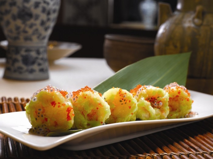 Peach Blossoms - Deep-Fried Prawns coated with Wasabi Mayonnaise