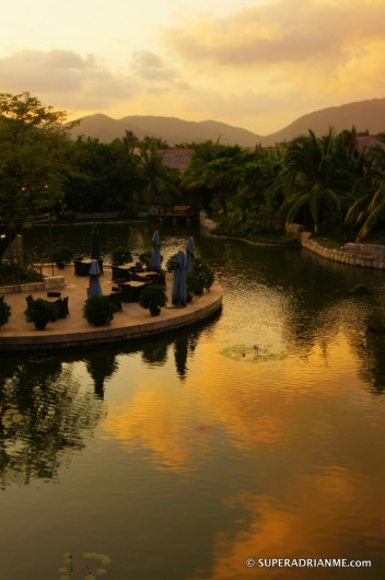 The Pullman Sanya Yalong Bay Resort and Spa is made up of man-made water features and lots of fauna and flora.