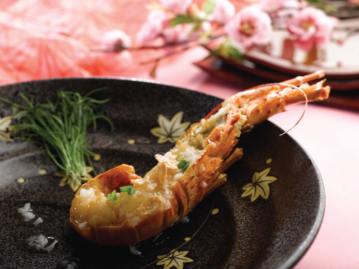 Peach Blossoms - Baked Lobster with Sliced Garlic and White