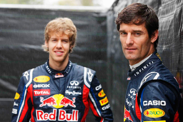 Sebastian Vettel (left) and Mark Webber (right)