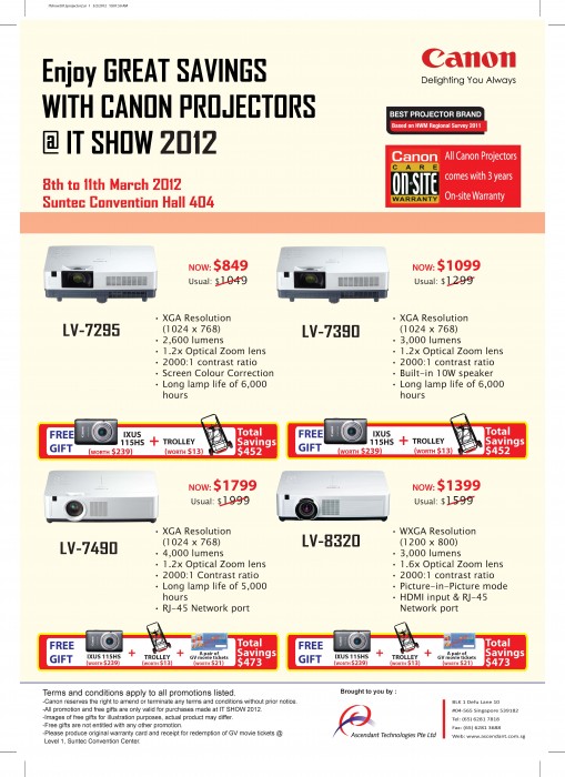 Canon IT Show 2012 Brochure - Projectors