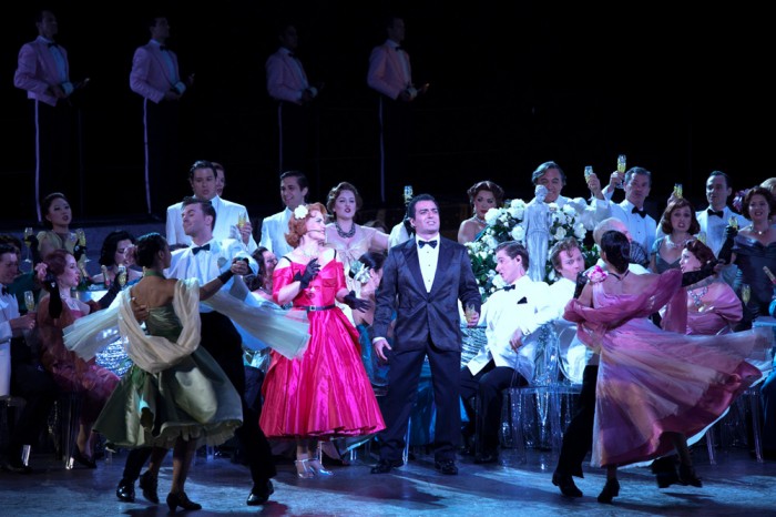La Traviata - Party Scene with Emma Matthews as Violetta and Gianluca Terranova as Alfredo - Photo by Lisa Tomasetti