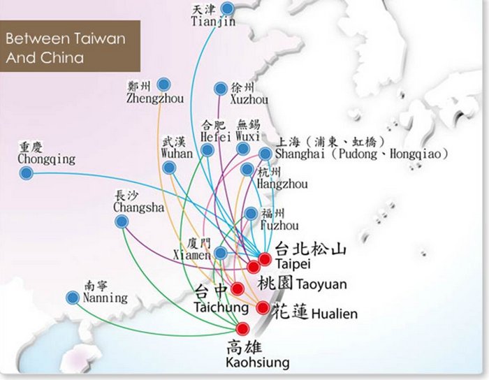 TransAsia Airways network - Cross-straits