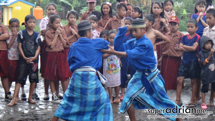 Original - 4x zoom at village kids performing martial arts