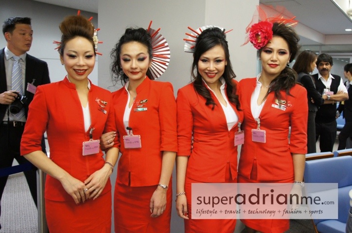 AirAsia X Cabin Crew in Osaka Airport - Inaugural Kul - Osaka flight