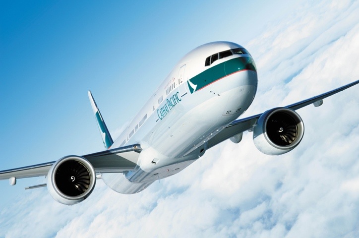 Cathay Pacific Aircraft in the Sky