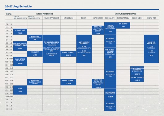 Voyage Night Festival 2011 Schedule - 26 and 27 August
