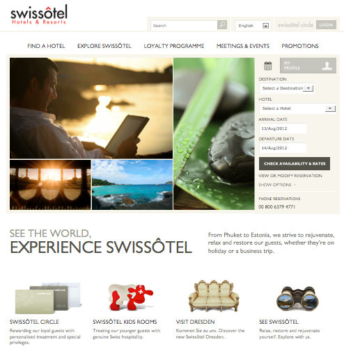 The new www.swissotel.com website