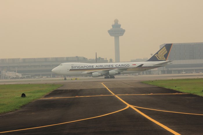 SQ7168 Landing in Singapore with Jia Jia & Kai Kai at Singapore Changi Airport 