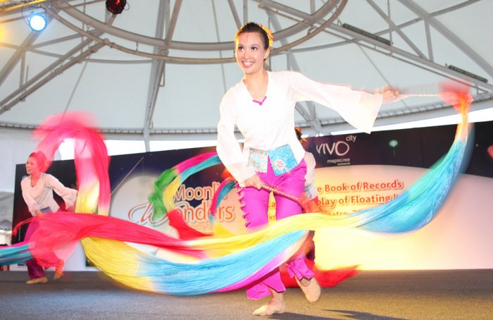 Performers from the National Arts Council entertaining the crowd at VivoCity's Mid-Autumn Festival 2012 celebration
