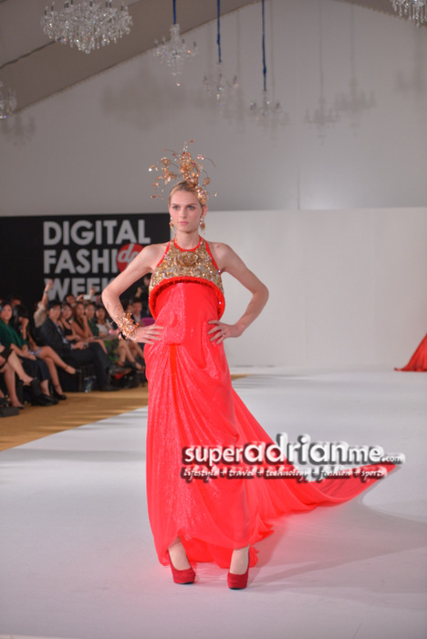 Andrej Pegic in Guo Pei - Digital Fashion Week Singapore 2012