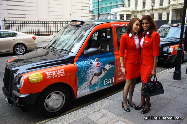 AirAsia Cabin Crew Posing with London Cabs in London 200