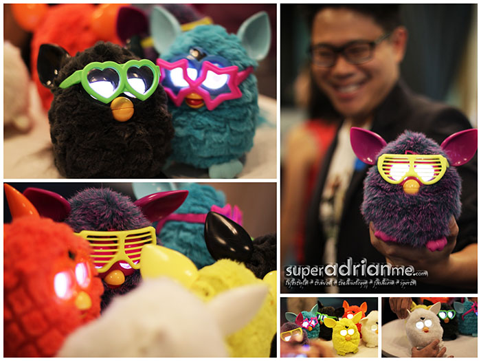 Furby wearing the funky glasses made by Hasbro