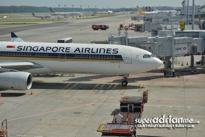 Singapore Airlines Aircraft parked at Changi International Airport