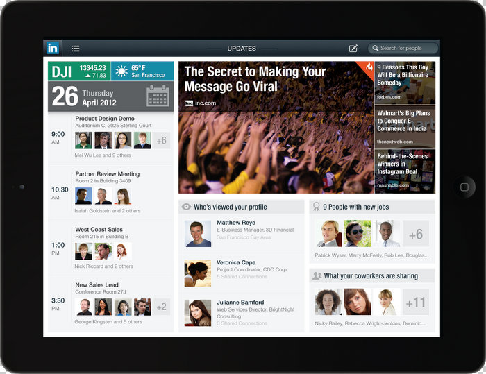 LinkedIn iPad App - Spotlight frame