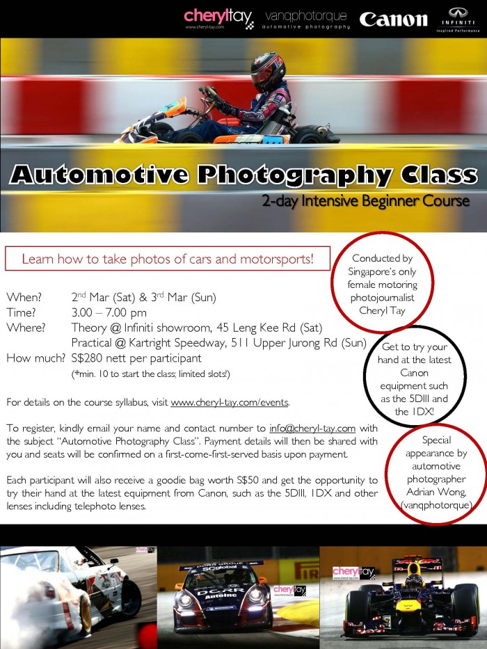 Cheryl Tay - Automotive Photography Class poster v4
