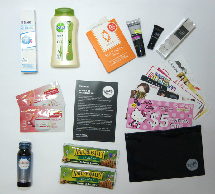 Products & Vouchers inside the inaugural BLACK BOX