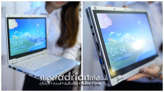 Panasonic TOUGHOOK CF-AX2  Laptop mode to Tablet mode via 360° flip over design