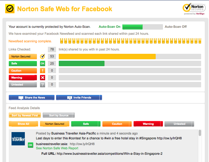 Norton Safe Web for Facebook